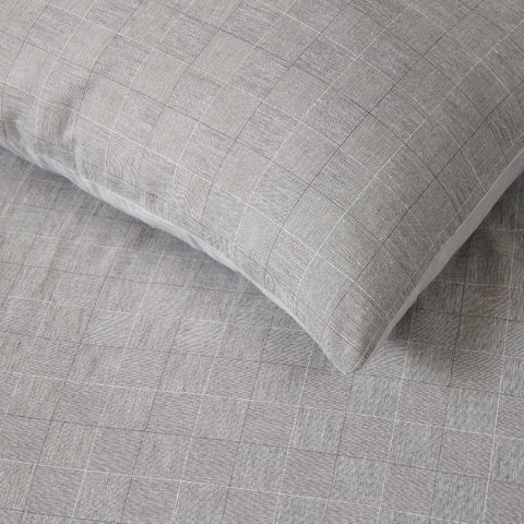 Manhattan Checked 100% Cotton Duvet Cover Set
