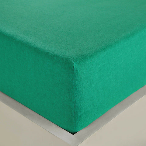 Thermal Green 100% Cotton Flannelette Fitted Sheet
