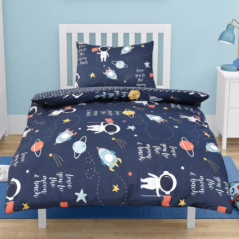 Astro Black Toddlers Duvet Cover Set