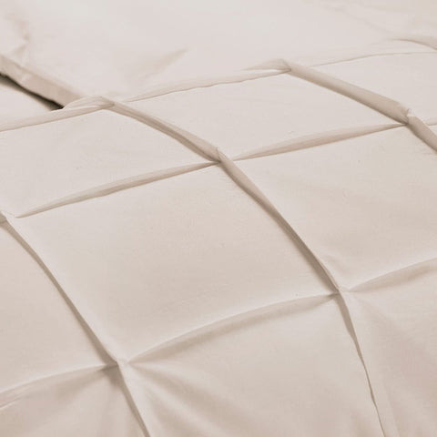 Cartier Stone 100% Cotton 200 Thread Percale Pintuck Soft Duvet Cover Set