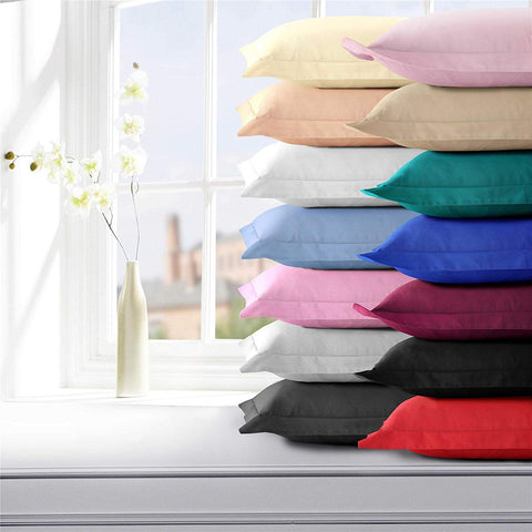 Plain Sof Poly Cotton Blend Oxford Pillowcase Pair Set