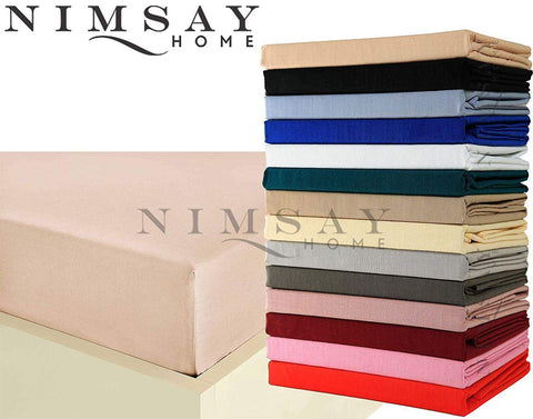 Plain Dyed Polycotton Fitted Bottom Bed Sheet