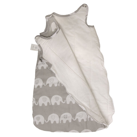 Elephant Grey 100% Cotton Quilted Baby Sleeping Bag