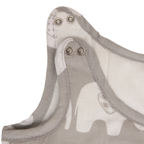 Elephant Grey 100% Cotton Quilted Baby Sleeping Bag