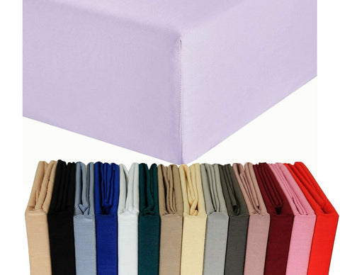 Plain Dyed Polycotton Fitted Bottom Bed Sheet