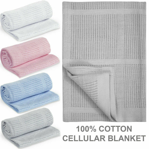 100% Cotton Cellular Grey Baby Blanket