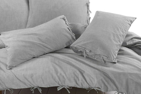 Jake Grey Luxury Bowknot Duvet Cover Set