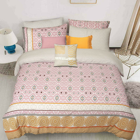 Ikat Pink Embellished Boudoir Filled Cushion