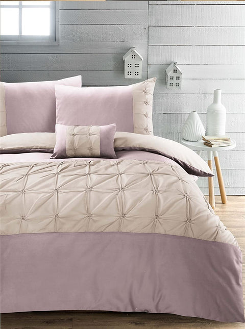 Jones Confection Embellished Pintuck Rose Oyster Duvet Cover Set