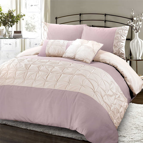 Jones Confection Embellished Pintuck Rose Oyster Duvet Cover Set
