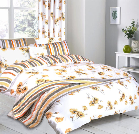 Katy Poppy Quilted Bedspread