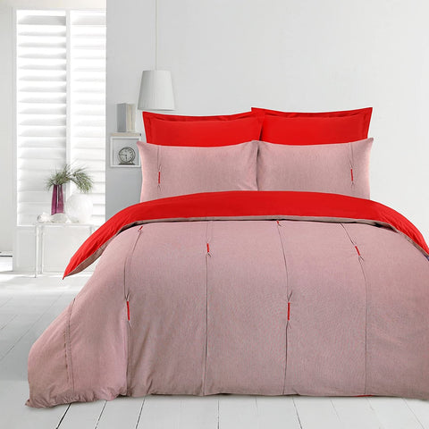 Lambert Embellished Embroidered Stitch Pleat Fil-a-fil Weave Duvet Cover Set