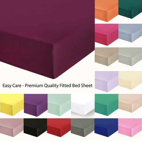 Percale TC-200 Plain Deep Fitted Sheet