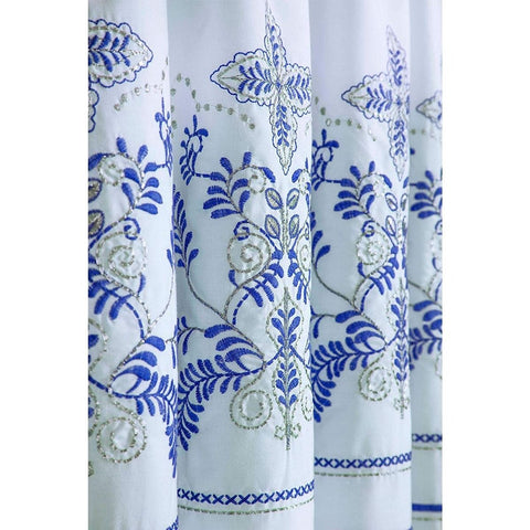 Antalia Embroidered Pencil Pleat Curtains Set