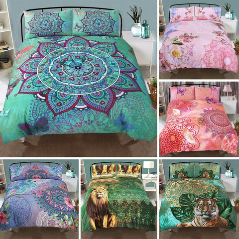 TIGER Boho Indian Mandala Duvet Cover Set