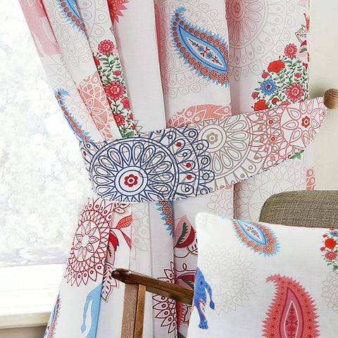 Elephant Ethnic Eyelet Curtains Set