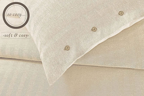 Herringbone Cream TC-116 Duvet Cover Set