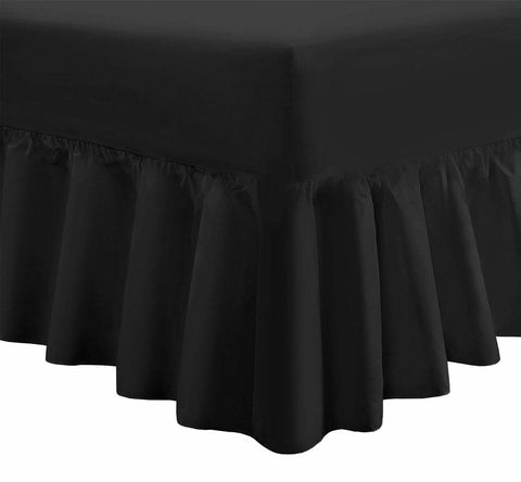 Plain Extra Soft 40cm Deep Frilled Valance Fitted Sheet