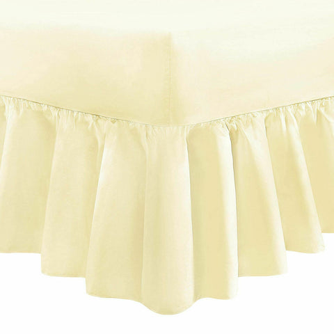 Plain Extra Soft 40cm Deep Frilled Valance Fitted Sheet