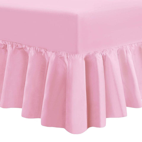 Plain Extra Soft 40cm Deep Frilled Valance Fitted Sheet