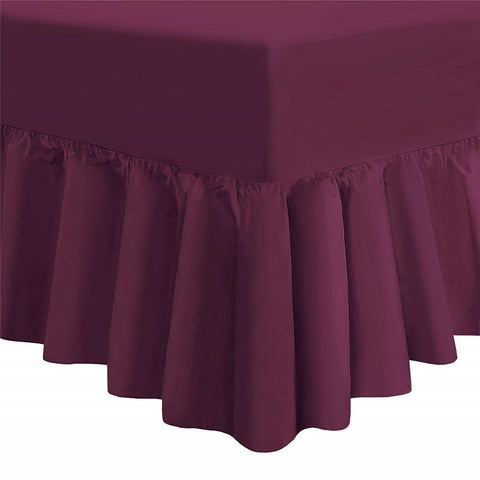 Plain Extra Soft 40cm Deep Frilled Valance Fitted Sheet
