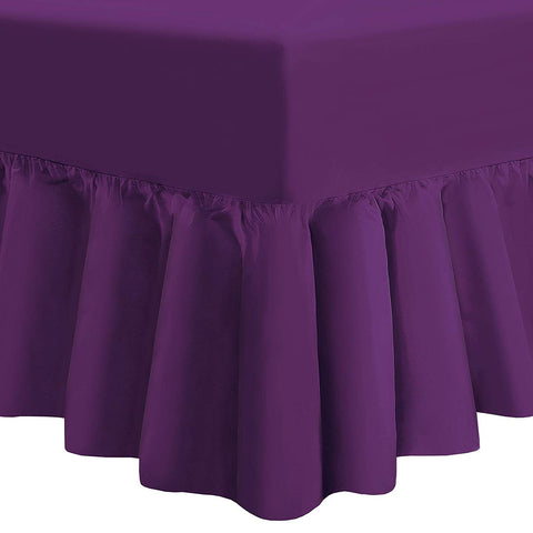 Plain Extra Soft 40cm Deep Frilled Valance Fitted Sheet