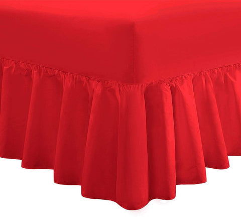 Plain Extra Soft 40cm Deep Frilled Valance Fitted Sheet
