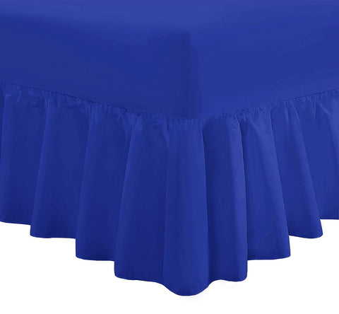 Plain Extra Soft 40cm Deep Frilled Valance Fitted Sheet