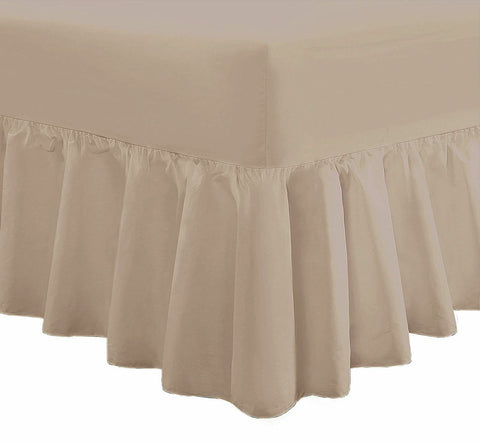 Plain Extra Soft 40cm Deep Frilled Valance Fitted Sheet