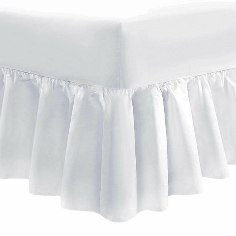 Plain Extra Soft 40cm Deep Frilled Valance Fitted Sheet
