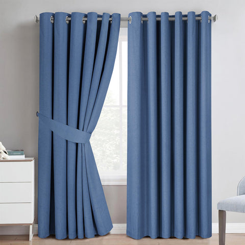 Textured Eyelet Curtains Set