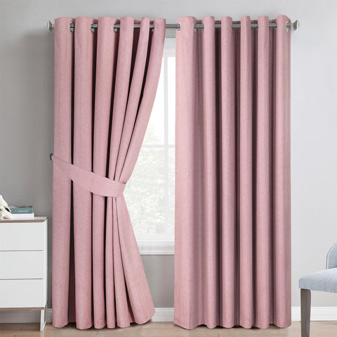 Textured Eyelet Curtains Set