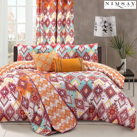 Navajo Geometric Multicoloured Duvet Cover Set