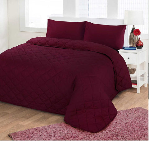Plain Embroidered Embossed Quilted Bedspread