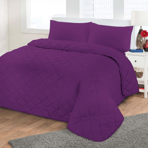 Plain Embroidered Embossed Quilted Bedspread
