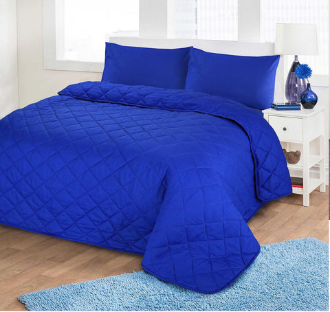 Plain Embroidered Embossed Quilted Bedspread