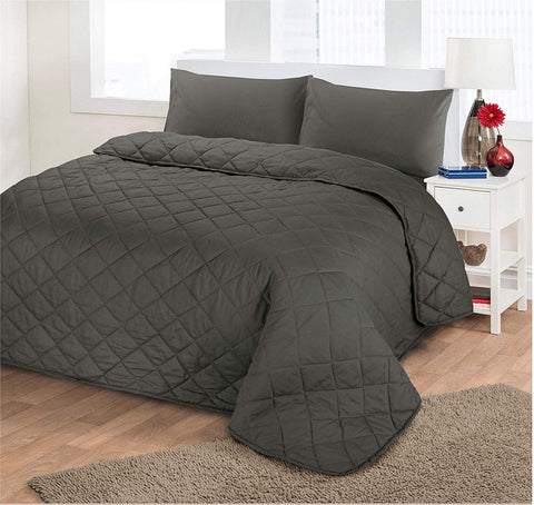 Plain Embroidered Embossed Quilted Bedspread
