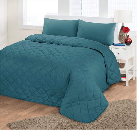 Plain Embroidered Embossed Quilted Bedspread