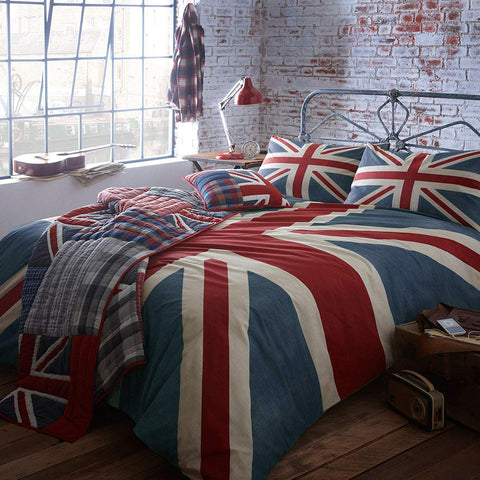 Union Jack Blue Pillowcase Pair Set