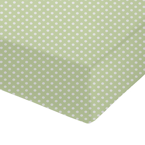 Polka Dot Green 100% Cotton 4 Corner Elastic Fitted Sheet