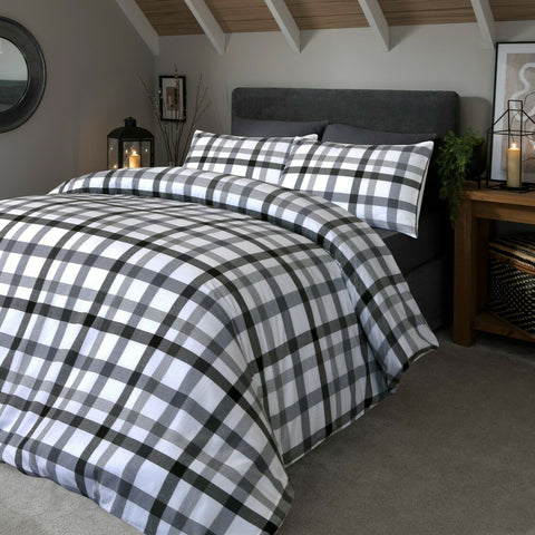 Oliver Luxury Woven Check 100% Cotton Duvet Cover Set