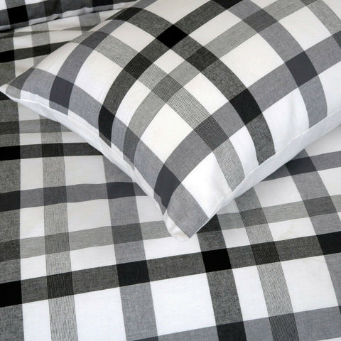 Oliver Luxury Woven Check 100% Cotton Duvet Cover Set