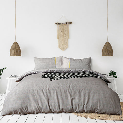 Manhattan Checked 100% Cotton Duvet Cover Set