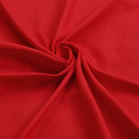 Plain Dyed Half Panama 100% Cotton Fabric Red by Meter – 236 cm Wide