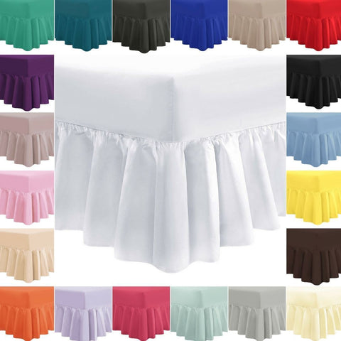 Plain Extra Soft 40cm Deep Frilled Valance Fitted Sheet