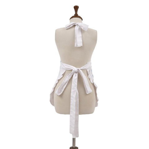 Polka Dot Grey 100% Cotton Ladies 1 Pack Frill Bib Apron