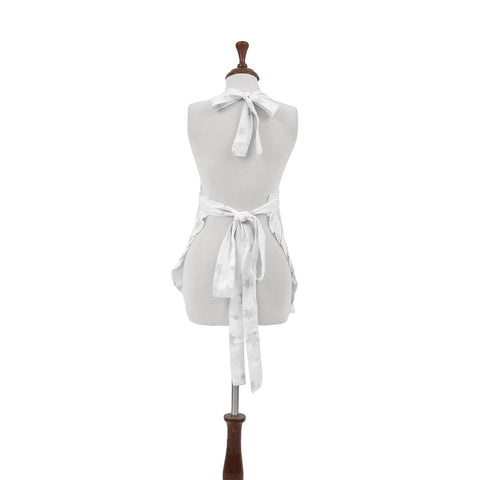 Stars Grey 100% Cotton Ladies 1 Pack Frill Bib Apron