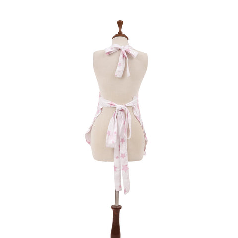 Stars Pink 100% Cotton Ladies 1 Pack Frill Bib Apron