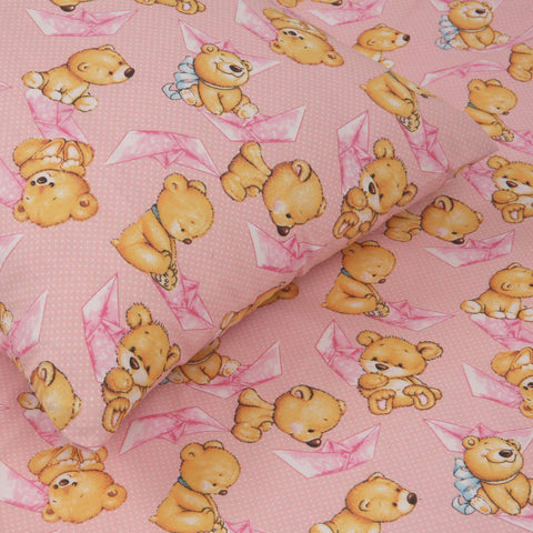 Teddy Bear Mulitcoloured Cotton Blend Toddler Duvet Set (T04)