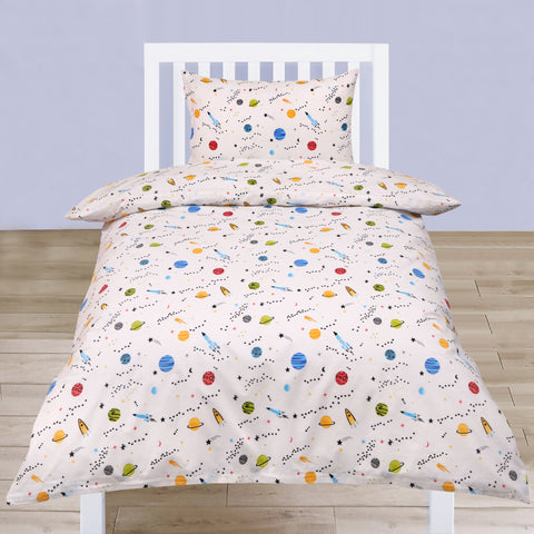 Galaxy Mulitcoloured Cotton Blend Toddler Duvet Set (T05)